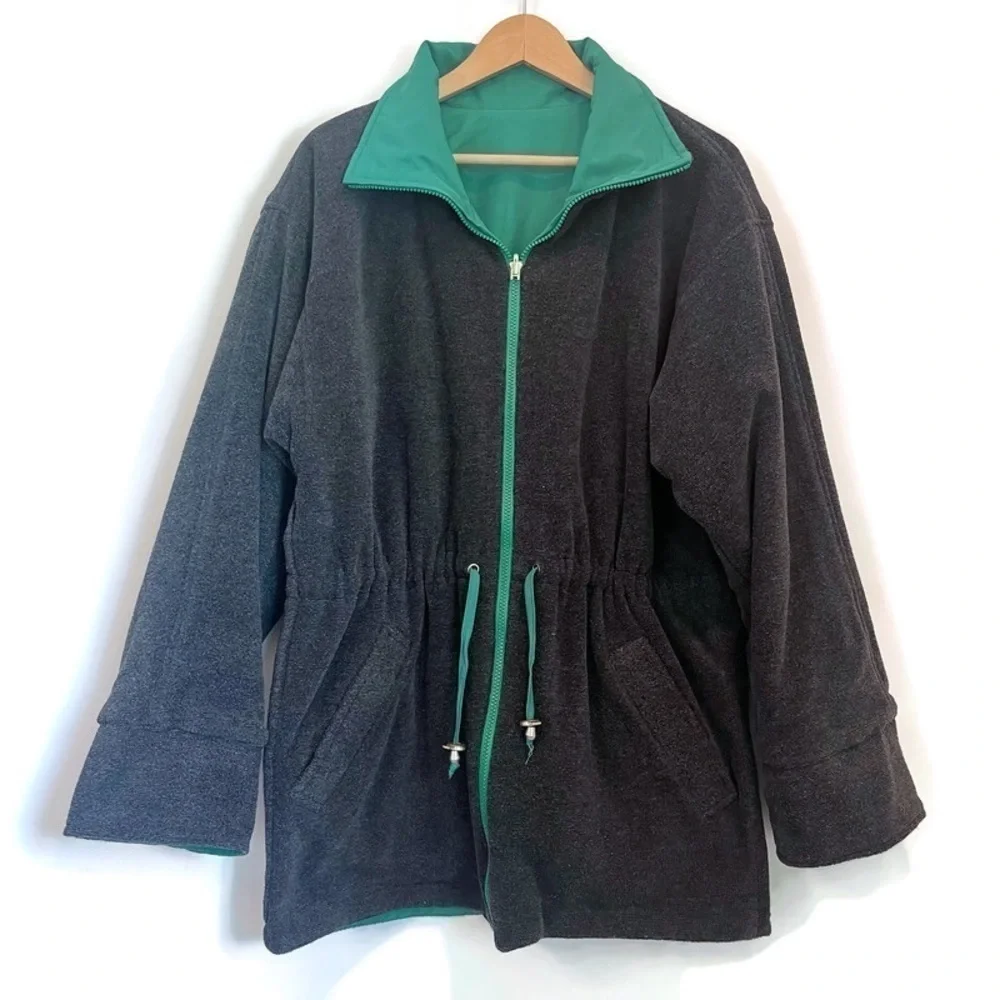 London Fog Rare Green & Black Reversible Utility‎ Jacket - Men's SZ Small